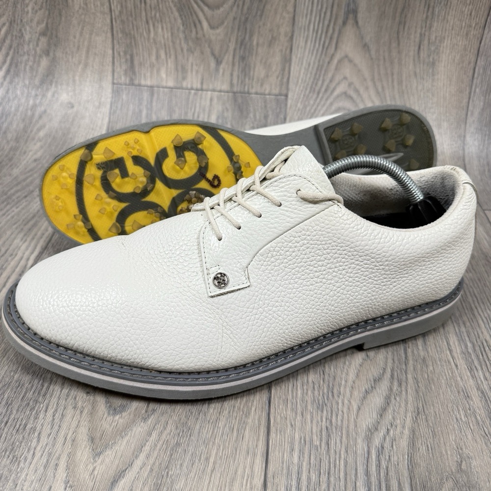 G/Fore Mens Gallivanter Pebbled Leather Spikeless Golf Shoes White Sz. 12.5